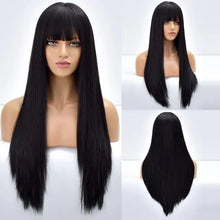 Load image into Gallery viewer, giselle ombre long straight synthetic wig for women with bangs tb20032-7
