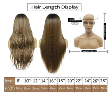 Load image into Gallery viewer, giselle ombre long straight synthetic wig for women with bangs
