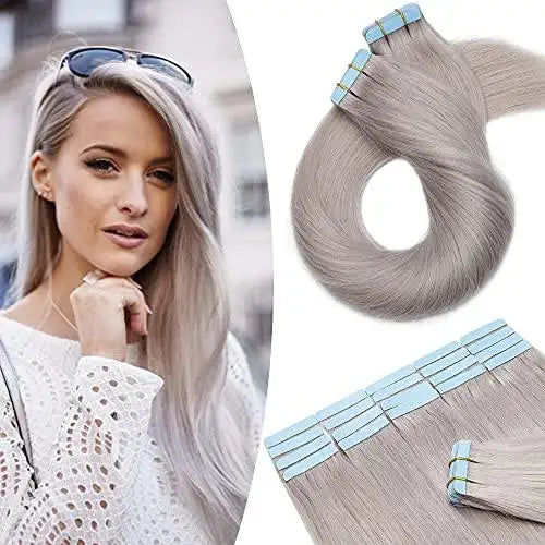 grey tape in human hair extensions | 20 pcs 40g/pack 12 inch(40g) / #grey