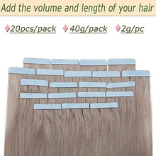 Load image into Gallery viewer, grey tape in human hair extensions | 20 pcs 40g/pack

