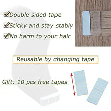 Load image into Gallery viewer, grey tape in human hair extensions | 20 pcs 40g/pack
