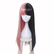Load image into Gallery viewer, half black and pink cosplay costume wig
