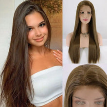 Load image into Gallery viewer, hand tied 13x6 brown futura fiber hair wig
