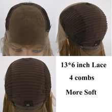Load image into Gallery viewer, hand tied 13x6 brown futura fiber hair wig
