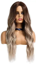 Load image into Gallery viewer, harlow long wavy brown ombre grey heat friendly wig

