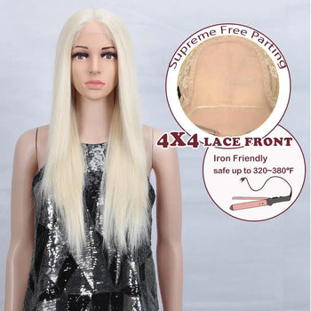 hayley light blonde 4x4 synthetic lace front wig