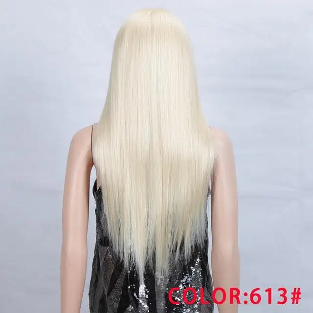 hayley light blonde 4x4 synthetic lace front wig 613 / 150% / lace front / 28inches