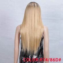 Load image into Gallery viewer, hayley light blonde 4x4 synthetic lace front wig rt4-86d / 150% / lace front / 28inches
