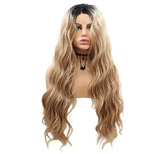 Load image into Gallery viewer, hayley ray heat friendly 24” ombre blonde mix wig

