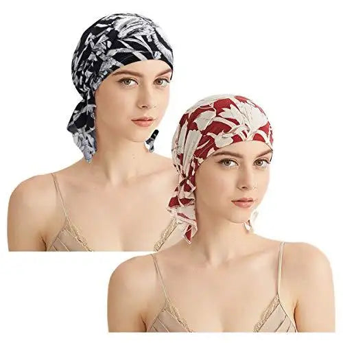 headwrap bandana beanie cap styled headcover black+red