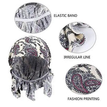 Load image into Gallery viewer, headwrap bandana beanie cap styled headcover navy+white
