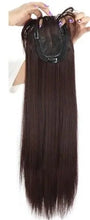 Load image into Gallery viewer, heat friendly 18 inch dark brown hair topper
