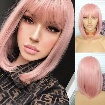 heat friendly pastel pink bob wig canada