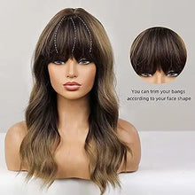 Load image into Gallery viewer, heat friendly wavy shoulder length wig
