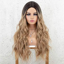 Load image into Gallery viewer, heidi ash blonde balayage wig with dark roots
