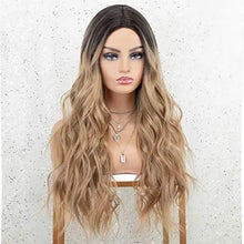 Load image into Gallery viewer, heidi ash blonde balayage wig with dark roots
