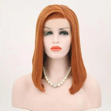 Load image into Gallery viewer, high-temperature synthetic lace front wig natural straight bob wig
