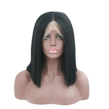 Load image into Gallery viewer, high-temperature synthetic lace front wig natural straight bob wig
