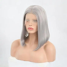 Load image into Gallery viewer, high-temperature synthetic lace front wig natural straight bob wig
