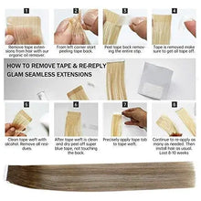 Load image into Gallery viewer, invisible tape remy human hair extensions 14 to 22 inches long
