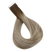 Load image into Gallery viewer, invisible tape remy human hair extensions 14 to 22 inches long
