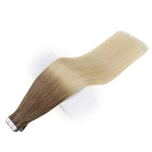 Load image into Gallery viewer, invisible tape remy human hair extensions 14 to 22 inches long 14 inch / ombre 6/613

