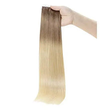 Load image into Gallery viewer, invisible tape remy human hair extensions 14 to 22 inches long
