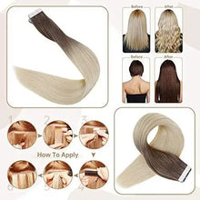 Load image into Gallery viewer, invisible tape remy human hair extensions 14 to 22 inches long
