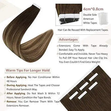 Load image into Gallery viewer, invisible tape remy human hair extensions 14 to 22 inches long
