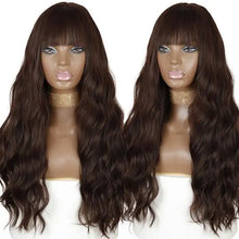 Load image into Gallery viewer, justine long water wave synthetic wigs with bangs 9146-2-33 / 26inches / canada
