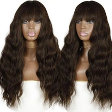 Load image into Gallery viewer, justine long water wave synthetic wigs with bangs 9146-8 / 26inches / canada
