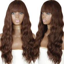 Load image into Gallery viewer, justine long water wave synthetic wigs with bangs 9146-8-33 / 26inches / canada
