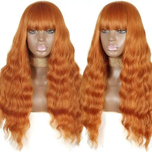 Load image into Gallery viewer, justine long water wave synthetic wigs with bangs 9146-17c-350 / 26inches / canada
