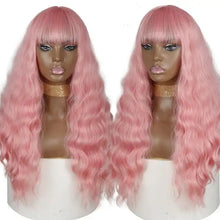 Load image into Gallery viewer, justine long water wave synthetic wigs with bangs 9146-97c-55c / 26inches / canada

