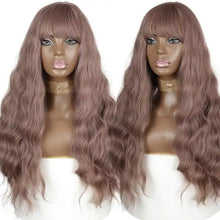 Load image into Gallery viewer, justine long water wave synthetic wigs with bangs 9146-boteng / 26inches / canada
