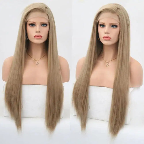 kaylee - ash blonde side part front lace wig