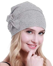 Load image into Gallery viewer, ladies headwear beanie cap cotton light grey / one size
