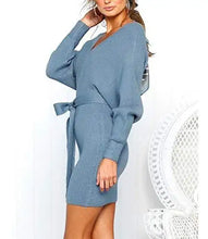 Load image into Gallery viewer, ladies knitted wrap around sweater dress
