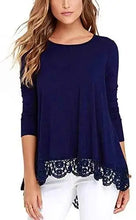 Load image into Gallery viewer, ladies pull over top with lace hem
