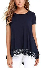 Load image into Gallery viewer, ladies pull over top with lace hem
