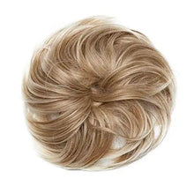 Load image into Gallery viewer, large tousled messy hair bun dark blonde to bleach blonde
