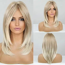 Load image into Gallery viewer, layered wig with side bangs blonde
