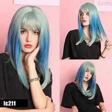 Load image into Gallery viewer, lily long straight wig with bangs lc211 / 18inches / canada
