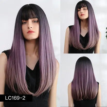 Load image into Gallery viewer, lily long straight wig with bangs lc169-2 / 18inches / canada
