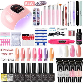 Acrylic Gel Poly Nail Gel Manicure Kit with Lamp Beauty Store