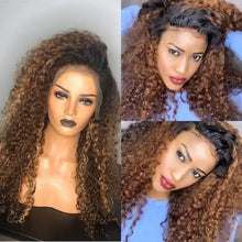 Load image into Gallery viewer, lizzy | curly brazilian remy hair lace wig ombre
