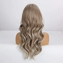 Load image into Gallery viewer, long ash gray wig with bangs
