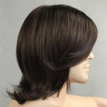 Load image into Gallery viewer, long brown layered synthetic wig for men
