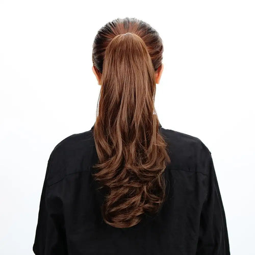 long curly 18"synthetic claw clip on ponytail hair heat friendly  hair piece