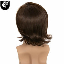 Load image into Gallery viewer, long layered mens synthetic wig with full bangs
